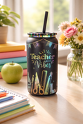 Custom Engraved 16 oz Tumbler- Teacher Vibes